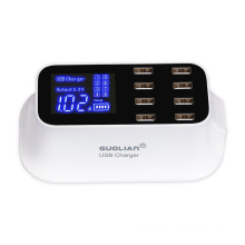 USB Charger Plug,8-Port USB Hub Charging Stations Multi Desktop Wall Charger travel socket adapter with LCD display